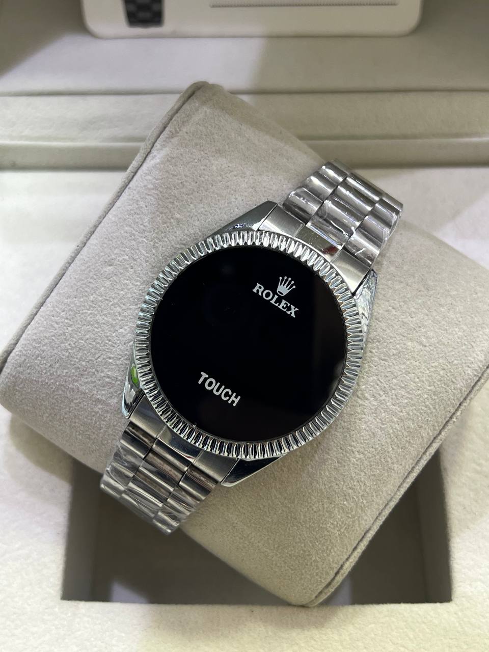 ساعت رولکس مردانه LED تاچ نقره ای ( سفارشی ) | ROLEX