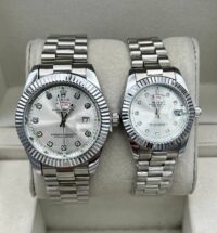 ساعت رولکس دیت جاست | نقره ای ست زنانه و مردانه Rolex