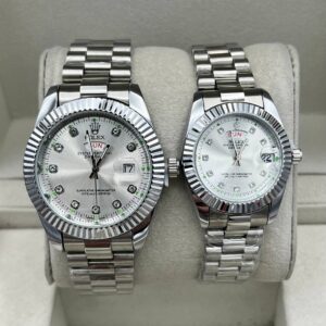 ساعت رولکس دیت جاست | نقره ای ست زنانه و مردانه Rolex
