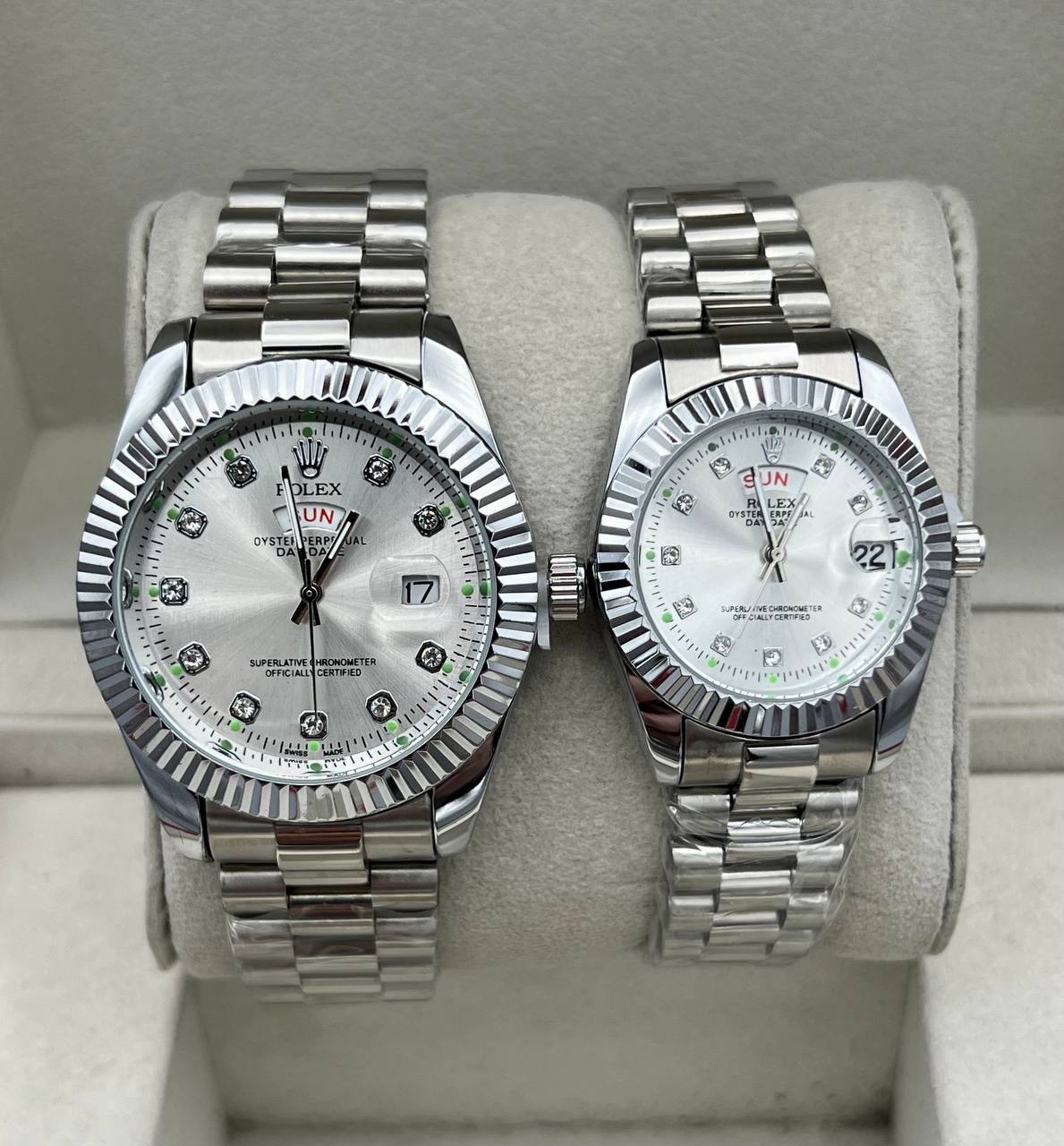 ساعت رولکس دیت جاست | نقره ای ست زنانه و مردانه Rolex
