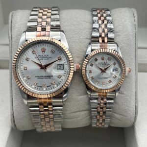 ساعت رولکس دیت جاست | طلایی نقره ای ست مردانه زنانه ROLEX
