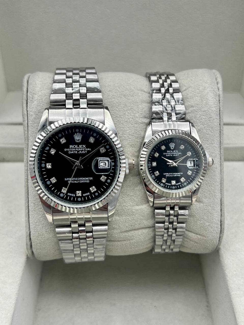 ساعت رولکس دیت جاست | نقره ای ست مردانه زنانه ROLEX