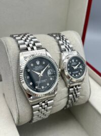 ساعت رولکس دیت جاست | نقره ای ست مردانه زنانه ROLEX