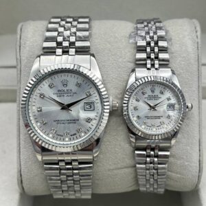 ساعت رولکس دیت جاست | نقره ای ست مردانه زنانه ROLEX