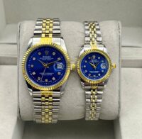 ساعت رولکس دیت جاست | آبی نقره ای ست مردانه زنانه ROLEX