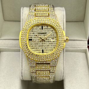 ساعت پتک فیلیپ فول نگین طلایی مردانه | PATEK PHILIPPE