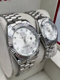 ساعت رولکس دیت جاست | نقره ای ست زنانه و مردانه Rolex