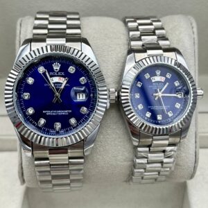 ساعت رولکس دیت جاست | صفحه آبی ست زنانه و مردانه Rolex
