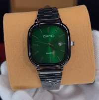 ساعت کاسیو الدمانی مربعی مردانه مشکی سبز | CASIO درجه یک