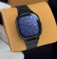 ساعت کاسیو الدمانی مربعی مردانه مشکی آبی | CASIO درجه یک