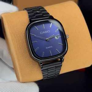 ساعت کاسیو الدمانی مربعی مردانه مشکی آبی | CASIO درجه یک