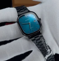 ساعت کاسیو الدمانی مربعی مردانه مشکی تیفانی | CASIO درجه یک