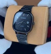 ساعت کاسیو الدمانی مربعی مردانه کامل مشکی | CASIO درجه یک