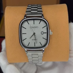 ساعت کاسیو الدمانی مربعی مردانه نقره ای کامل نقره ای | CASIO درجه یک