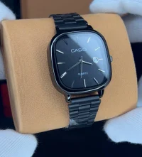 ساعت کاسیو الدمانی مربعی مردانه کامل مشکی | CASIO درجه یک