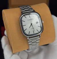 ساعت کاسیو الدمانی مربعی مردانه نقره ای کامل نقره ای | CASIO درجه یک
