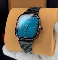 ساعت کاسیو الدمانی مربعی مردانه مشکی تیفانی | CASIO درجه یک