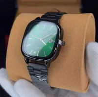 ساعت کاسیو الدمانی مربعی مردانه مشکی سبز | CASIO درجه یک