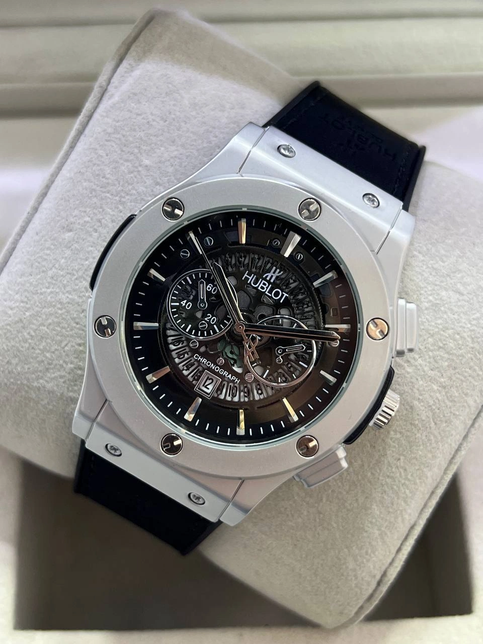 ساعت هابلوت اسکلتون مردانه Hublot | نقره ای