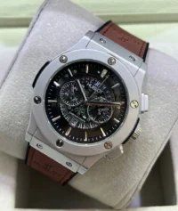 ساعت هابلوت اسکلتون مردانه Hublot | قهوه ای نقره ای