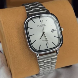 ساعت کاسیو الد مانی مربعی نقره ای کامل| مردانه