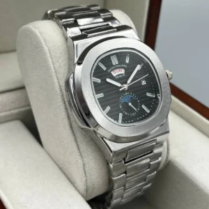 ساعت پتک فیلیپ مردانه دوزمانه | نقره ای PATEK PHILIPE