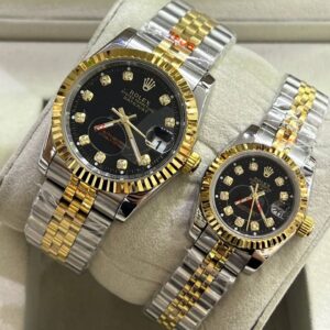 ساعت رولکس دیت جاست مردانه ROLEX | دو رنگ مشکی