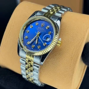 ساعت رولکس دیت جاست مردانه ROLEX | دورنگ آبی