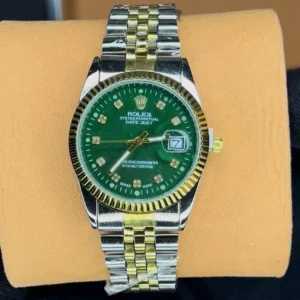 ساعت رولکس دیت جاست مردانه ROLEX | دو رنگ سبز
