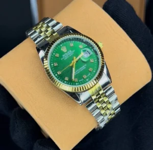 ساعت رولکس دیت جاست مردانه ROLEX | دو رنگ سبز