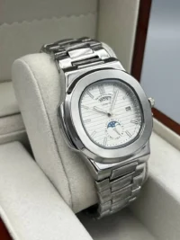 ساعت پتک فیلیپ مردانه دوزمانه | نقره ای PATEK PHILIPE