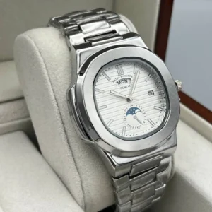 ساعت پتک فیلیپ مردانه دوزمانه | نقره ای PATEK PHILIPE
