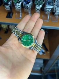 ساعت رولکس دیت جاست مردانه ROLEX | دو رنگ سبز