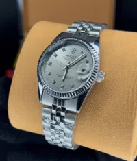 ساعت رولکس دیت جاست مردانه ROLEX | نقره ای خاکستری