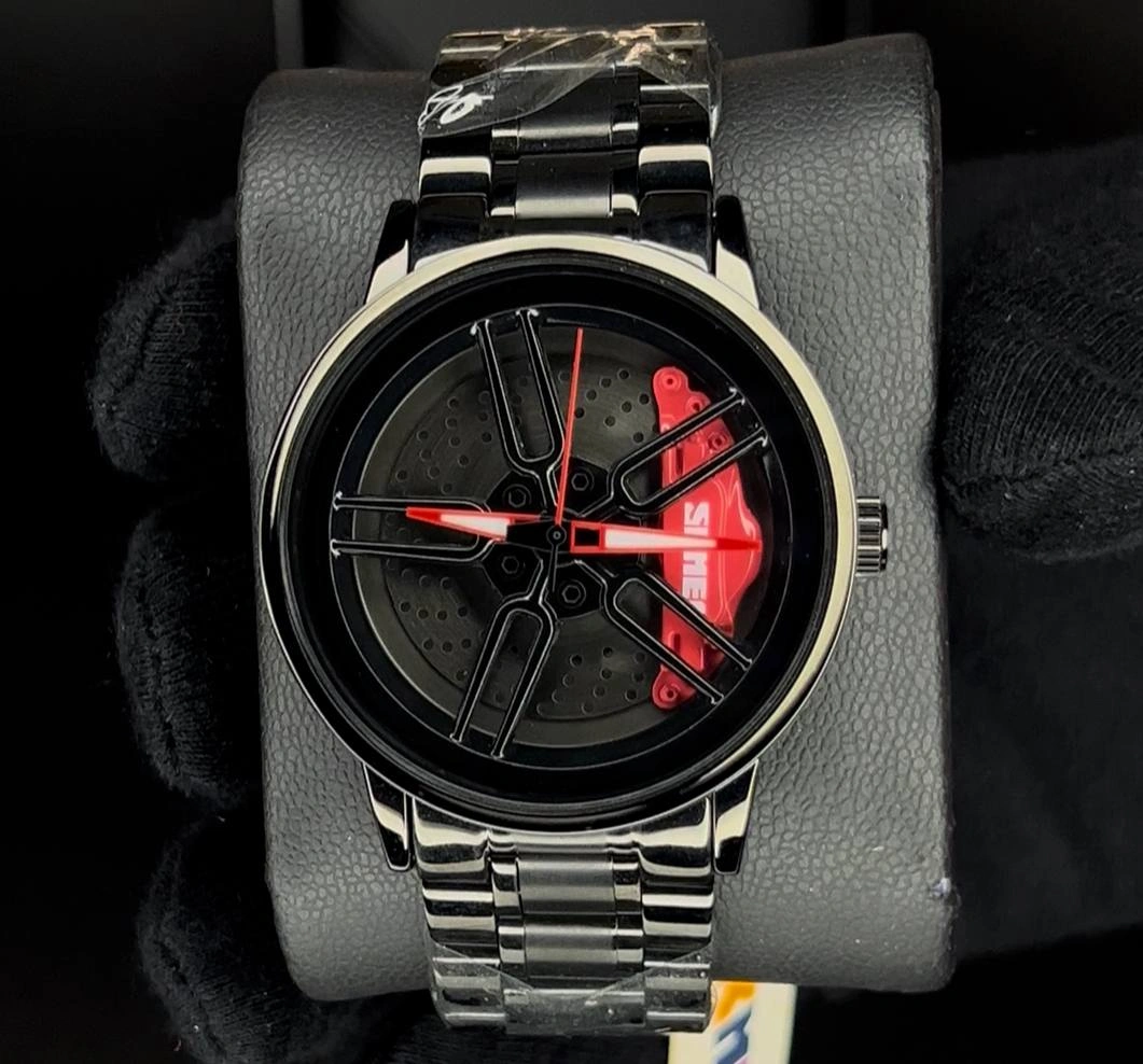 ساعت طرح رینگ ماشین اسکمی مشکی مردانه | اورجینال - Image 2