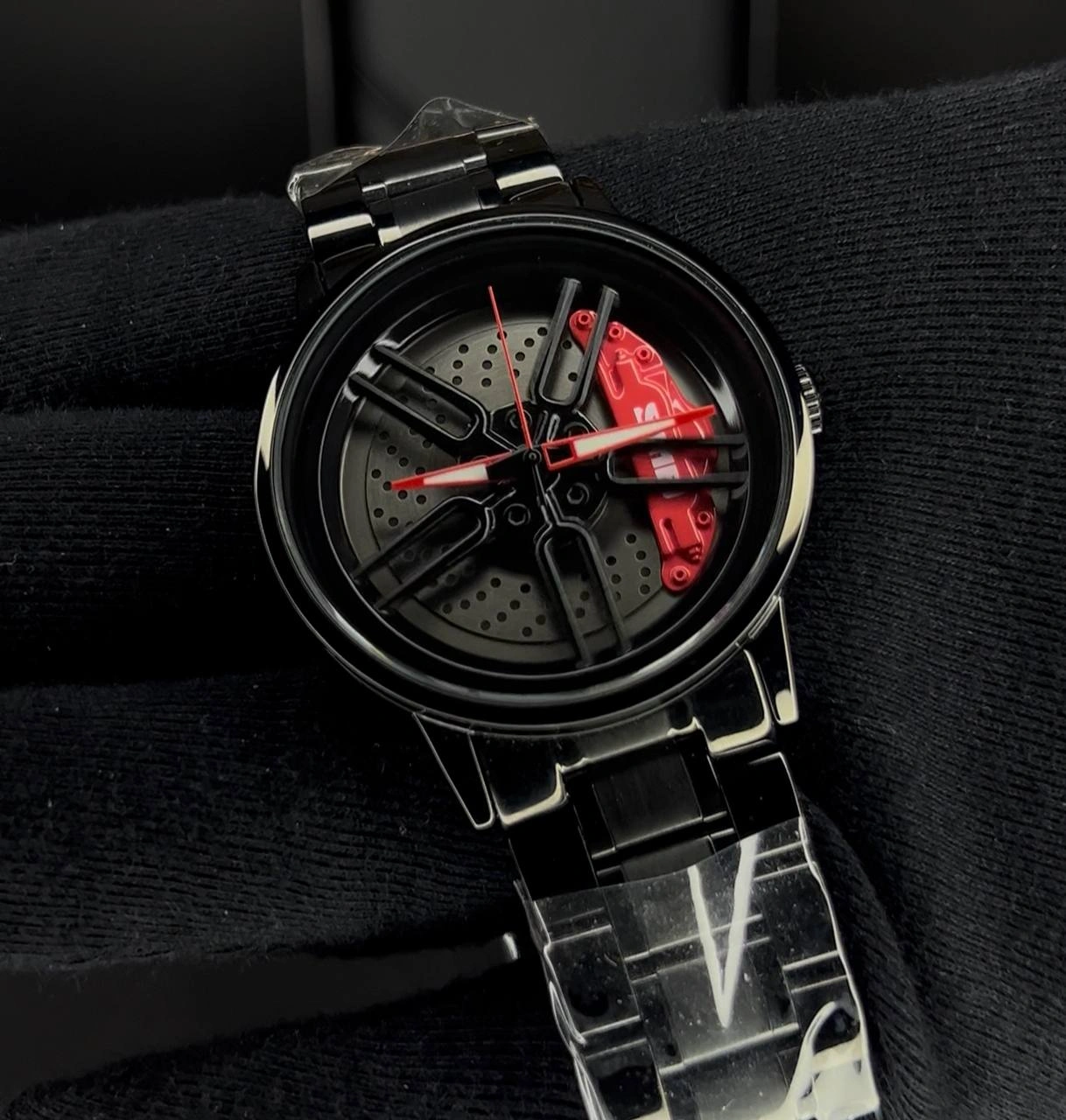 ساعت طرح رینگ ماشین اسکمی مشکی مردانه | اورجینال