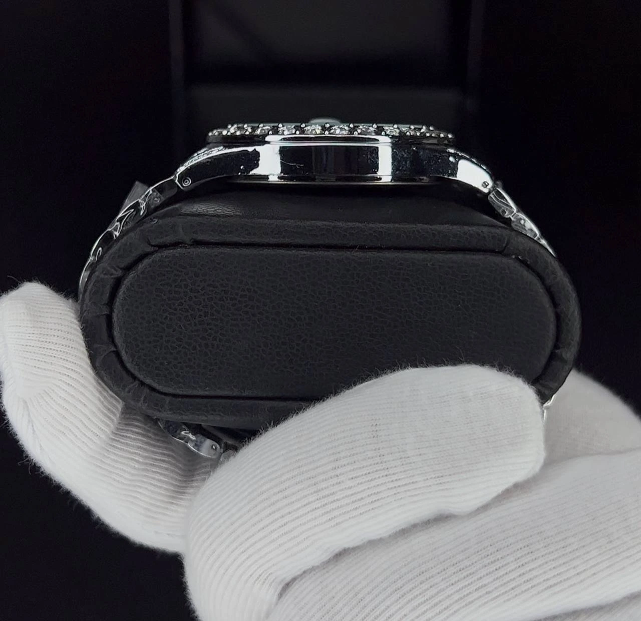 ساعت فول نگین رولکس مردانه | کامل نقره ای - Image 4