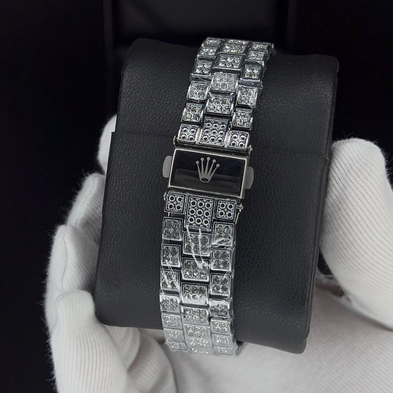 ساعت فول نگین رولکس مردانه | کامل نقره ای - Image 5