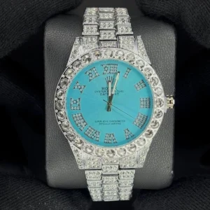 ساعت رولکس فول نگین مردانه | آبی تیفانی