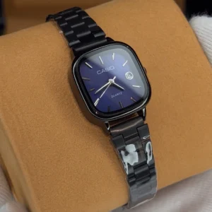 ساعت کاسیو الد مانی مربعی کامل مشکی آبی | زنانه CASIO