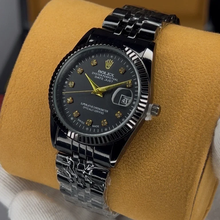 ساعت رولکس دیت جاست مردانه ROLEX | مشکی (کیفیت معمولی)