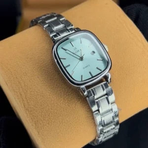 ساعت فلورا مربعی زنانه | آبی نقره ای Flora