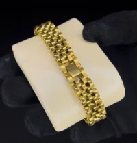 دستبند رولکس ضخیم 4 بافت اورجینال | طلایی کامل Rolex