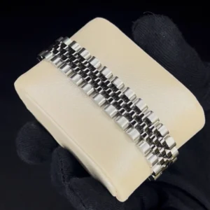 دستبند رولکس اورجینال | بند مشکی نقره ای Rolex