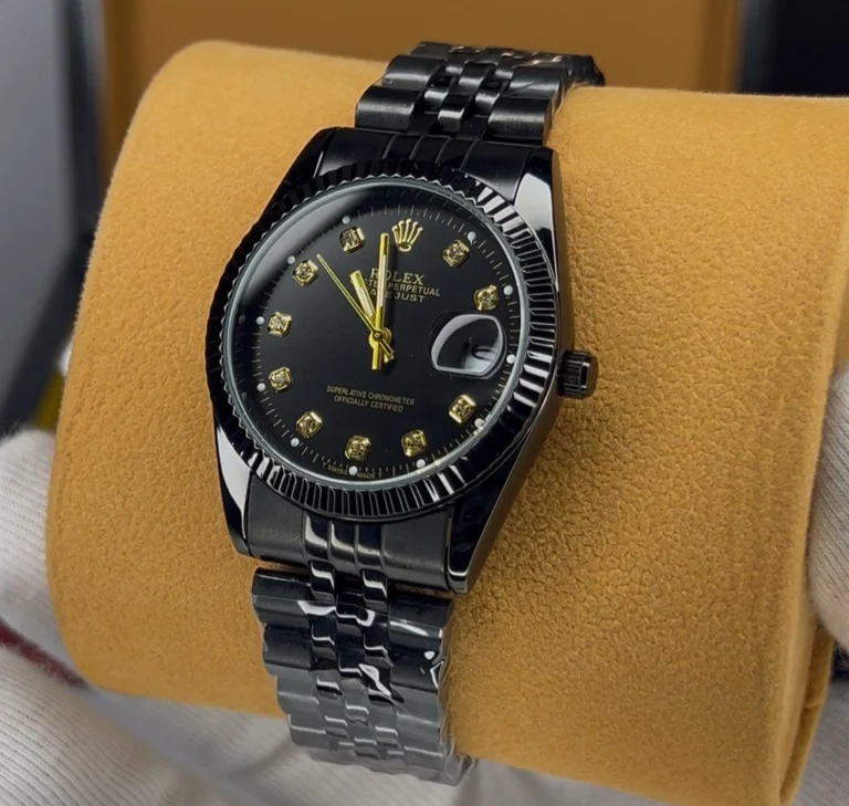 ساعت رولکس دیت جاست مردانه ROLEX | مشکی (کیفیت خوب )