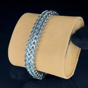 دستبند کارتیر 4 لایه بافت کیفیت خوب | نقره ای کامل Cartir