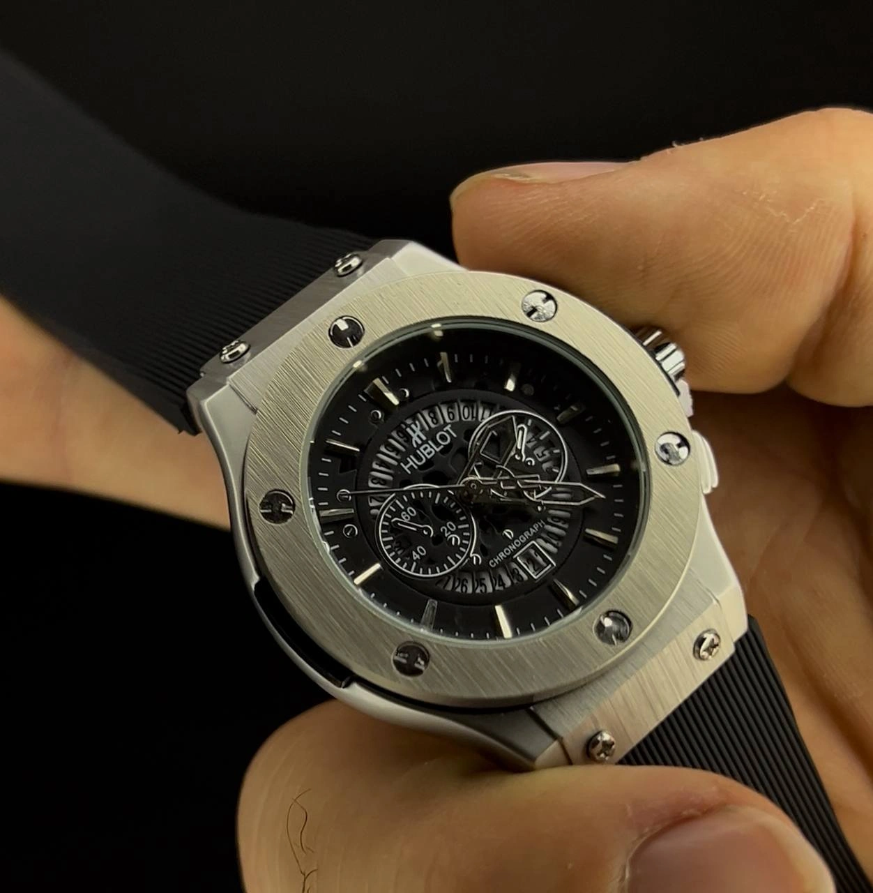 هابلوت اسکلتون زنانه استیل hublot | نقره ای