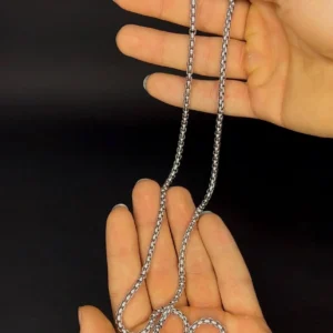 گردنبند ایتالی مردانه نقره ای نازک