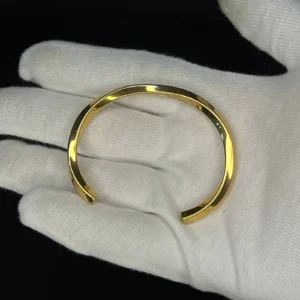 دستبند بنگل مردانه استیل طلایی | اورجینال