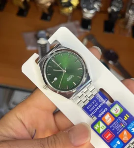 کاسیو الدمانی گرد گاد فادر مردانه نقره ای سبز | درجه یک CASIO